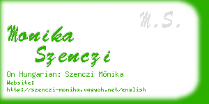 monika szenczi business card